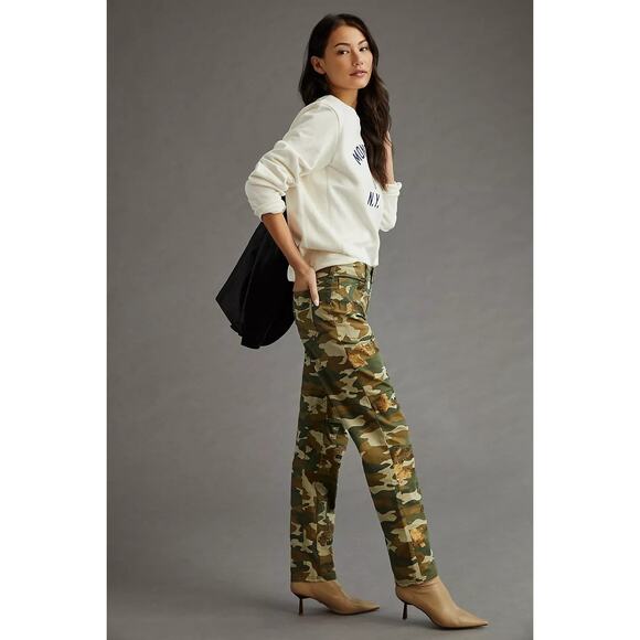 New Anthropologie Pilcro The Wanderer Sequined Low-Rise Pants SIZE 27T - Picture 6 of 6